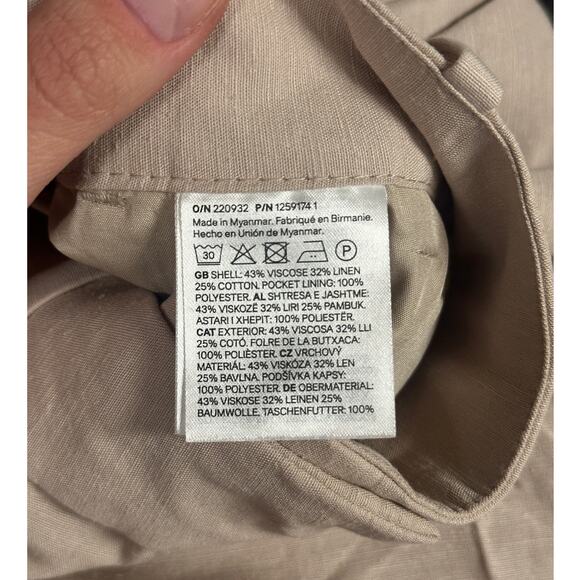 H&M Women’s Linen-Blend Tailored Shorts Beige Size US 8 - Picture 7 of 7